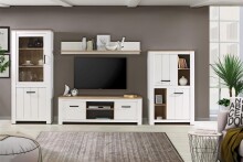 Highboard >Chelles< in Weiß matt - 86,7x143,7x42,2cm (BxHxT)
