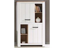 Highboard >Chelles< in Weiß matt - 86,7x143,7x42,2cm (BxHxT)