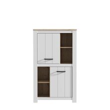 Highboard >Chelles< in Weiß matt - 86,7x143,7x42,2cm (BxHxT)