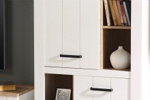 Highboard >Chelles< in Weiß matt - 86,7x143,7x42,2cm (BxHxT)
