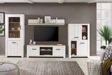 TV-Board >Chelles< in Weiß matt - 161,4x54,1x42,2cm (BxHxT)