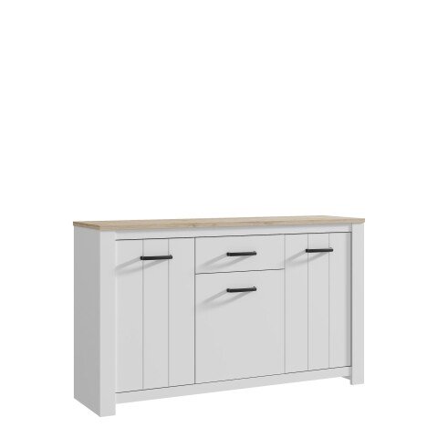Sideboard >Chelles< in Weiß matt - 161,4x95,7x42,2cm (BxHxT)