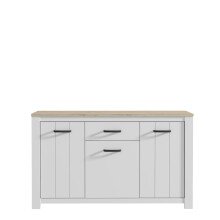 Sideboard >Chelles< in Weiß matt - 161,4x95,7x42,2cm (BxHxT)