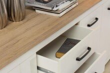 Sideboard >Chelles< in Weiß matt - 206x95,7x42,2cm (BxHxT)