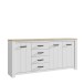 Sideboard >Chelles< in Weiß matt - 206x95,7x42,2cm (BxHxT)