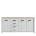 Sideboard >Chelles< in Weiß matt - 206x95,7x42,2cm (BxHxT)