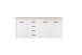 Sideboard >Chelles< in Weiß matt - 206x95,7x42,2cm (BxHxT)
