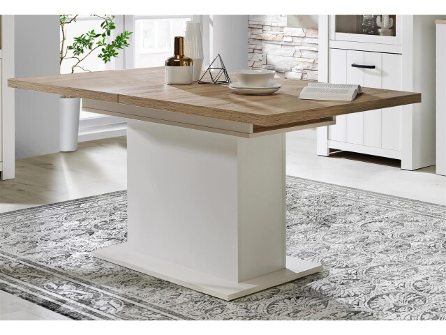 Esstisch >Chelles< in Weiß matt - 160x76,6x90cm (BxHxT)