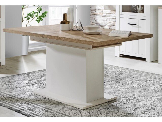 Esstisch >Chelles< in Weiß matt - 160x76,6x90cm (BxHxT)
