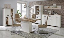 Esstisch >Chelles< in Weiß matt - 160x76,6x90cm (BxHxT)