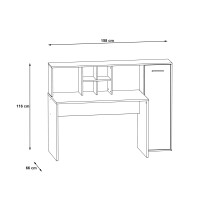 Schreibtisch >Eilat< in Artisan Eiche - 158x116x60cm (BxHxT)