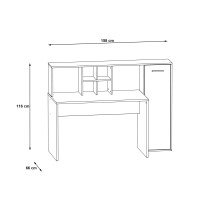 Schreibtisch >Eilat< in Artisan Eiche - 158x116x60cm (BxHxT)