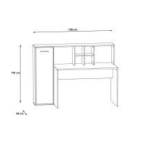 Schreibtisch >Eilat< in Artisan Eiche - 158x116x60cm (BxHxT)