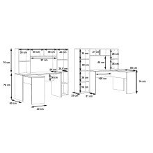 Schreibtisch >Eilat< in Artisan Eiche - 173x152x116cm (BxHxT)