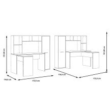 Schreibtisch >Eilat< in Artisan Eiche - 173x152x116cm (BxHxT)