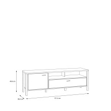 TV-Board >Hialeah< in Riviera Eiche - 151,3x49,9x40,2cm (BxHxT)