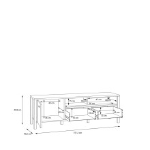 TV-Board >Hialeah< in Riviera Eiche - 151,3x49,9x40,2cm (BxHxT)
