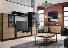 TV-Board >Hialeah< in Riviera Eiche - 151,3x49,9x40,2cm (BxHxT)