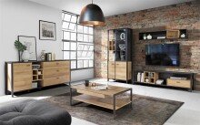 TV-Board >Hialeah< in Riviera Eiche - 181,3x49,9x40,2cm (BxHxT)