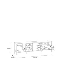 TV-Board >Hialeah< in Riviera Eiche - 181,3x49,9x40,2cm (BxHxT)