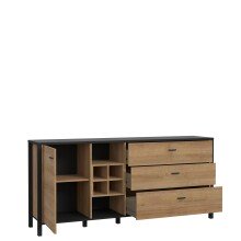 Sideboard >Hialeah< in Riviera Eiche - 186,3x85,1x40,2cm (BxHxT)