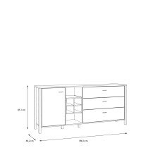 Sideboard >Hialeah< in Riviera Eiche - 186,3x85,1x40,2cm (BxHxT)