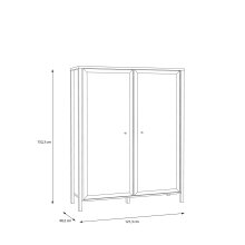 Vitrine >Hialeah< in Riviera Eiche - 121,3x152,3x40,2cm (BxHxT)