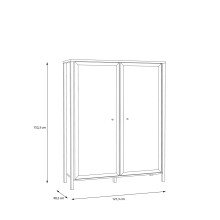 Vitrine >Hialeah< in Riviera Eiche - 121,3x152,3x40,2cm (BxHxT)