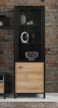 Vitrine >Hialeah< in Riviera Eiche - 64,8x193,9x40,2cm (BxHxT)