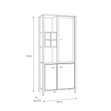 Vitrine >Hialeah< in Riviera Eiche - 86,3x193,9x40,2cm (BxHxT)