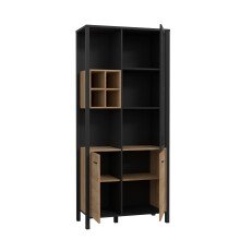 Vitrine >Hialeah< in Riviera Eiche - 86,3x193,9x40,2cm (BxHxT)