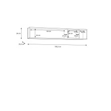 Wandboard >Hialeah< in Schwarz - 150,2x26x22,2cm (BxHxT)