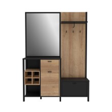 Kompaktgarderobe >Hialeah< in Riviera Eiche - 144,5x200x40,2cm (BxHxT)
