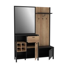 Kompaktgarderobe >Hialeah< in Riviera Eiche - 144,5x200x40,2cm (BxHxT)