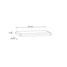 Sitzkissen >Hialeah< in Schwarz - 61,1x5x35,4cm (BxHxT)