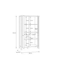 Wohnwand >Hialeah< in Riviera Eiche - 322,4x193,9x40,2cm (BxHxT)