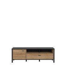 Wohnwand >Hialeah< in Riviera Eiche - 322,4x193,9x40,2cm (BxHxT)