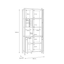 Wohnwand >Hialeah< in Riviera Eiche - 277,2x193,9x40,2cm (BxHxT)