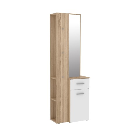 Kompaktgarderobe >Lokri< in Sonoma-Eiche - 64,2x196x34,1cm (BxHxT)