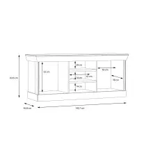 TV-Board >Kalamaria< in Waterford Eiche - 143x62,8x47cm (BxHxT)