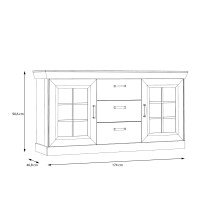 Sideboard >Kalamaria< in Waterford Eiche - 174,3x90,8x47cm (BxHxT)