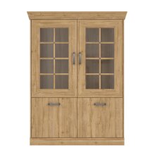 Vitrine >Kalamaria< in Waterford Eiche - 119,6x158,1x47cm (BxHxT)