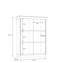 Vitrine >Kalamaria< in Waterford Eiche - 119,6x158,1x47cm (BxHxT)