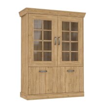 Vitrine >Kalamaria< in Waterford Eiche - 119,6x158,1x47cm (BxHxT)