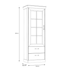 Vitrine >Kalamaria< in Waterford Eiche - 74,9x205,1x47cm (BxHxT)