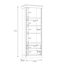 Vitrine >Kalamaria< in Waterford Eiche - 74,9x205,1x47cm (BxHxT)