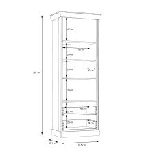 Vitrine >Kalamaria< in Schneeeiche - 74,9x205,1x47cm (BxHxT)