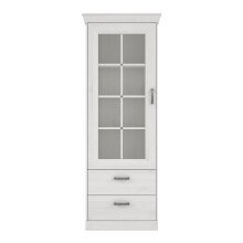 Vitrine >Kalamaria< in Schneeeiche - 74,9x205,1x47cm (BxHxT)