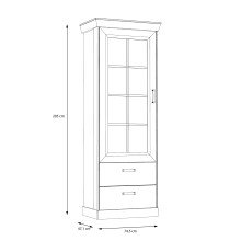 Vitrine >Kalamaria< in Schneeeiche - 74,9x205,1x47cm (BxHxT)