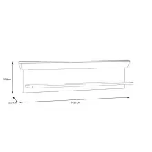 Wandboard >Kalamaria< in Waterford Eiche - 143x33,8x23,6cm (BxHxT)